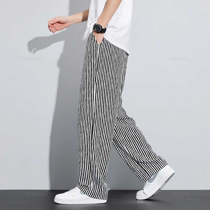 Baggy Striped Jogger Pants Spring Summer Stripe Casual Pants