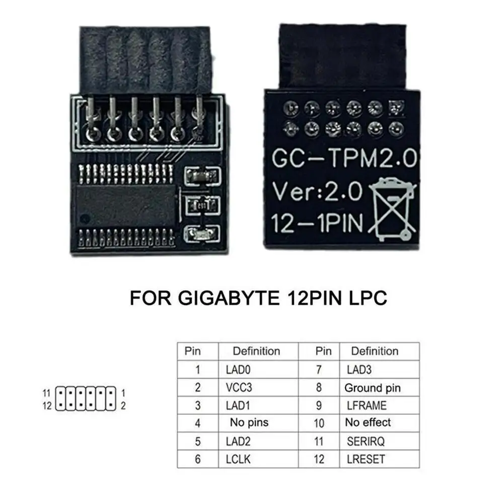 【Shop Now and Save】 Encryption Security Module Remote LPC Interface TPM 2.0 Supports Version 2.0 12 14 18 20-1pin Pin For Multi Brand Mothe.
