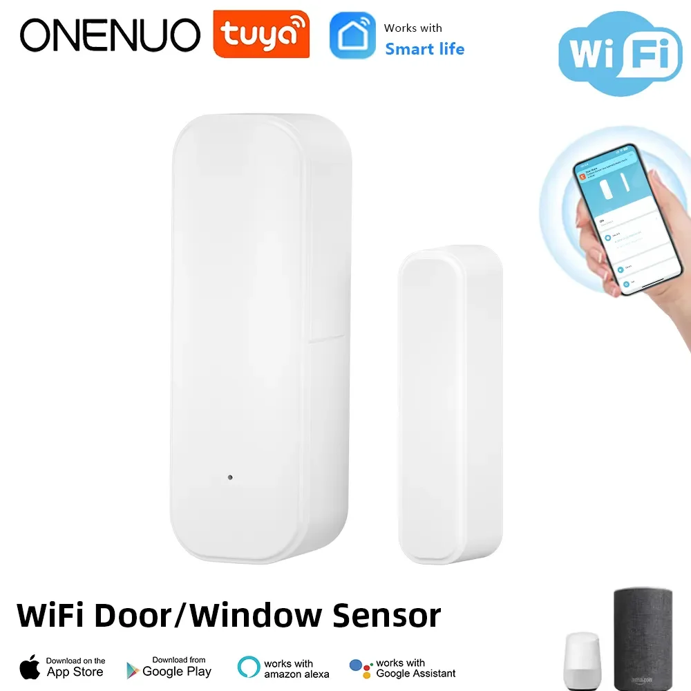ONENUO-Sensor de puerta antirrobo con Wifi, dispositivo de seguridad con  alarma inteligente, magnético, compatible con Alexa y Google, Tuya -  AliExpress