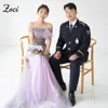 Zoci Violet Strapless Mermaid Korea Wedding Dresses Off Shoulder Bride Party Dress Customized Corset Bridal Gown Photos Shoot 1