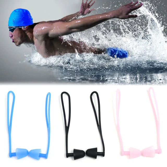 1 Paire accessoires de piscine en silicone souple natation étanche bouchon  d'oreille nez clip swim écouteurs surf natation bouchons