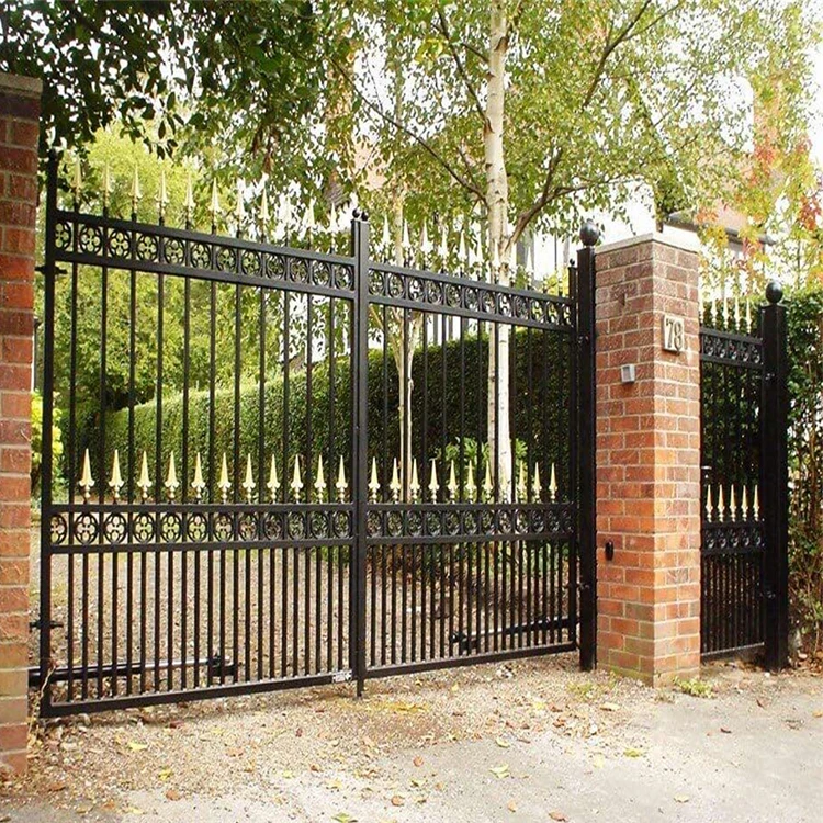 Modern Aluminum Main Gate Design Simple Entrance Steel Gates For School Home Grey Black Security Wrought Iron House Exterior