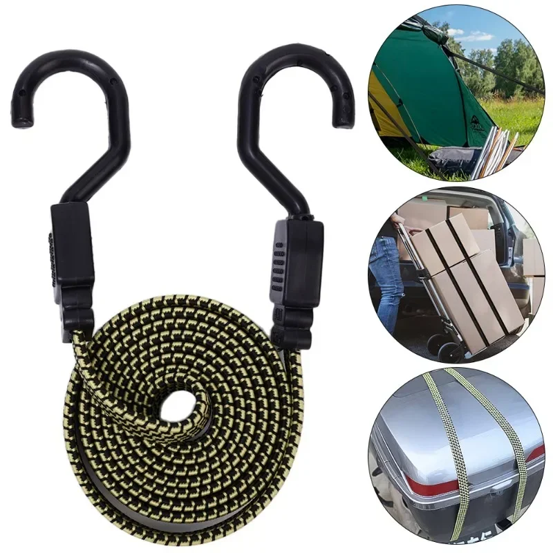 Cargo straps Luggage strap Cargo tie down strap Tie down straps Lashing strap Bungee straps Elastic binding rope Bungee cord hooks Elastics Rubber Luggage Rope Cord Hooks Multifunctional Bicycle Binding Roof Rack Strap Fixed Band Hook Car Accessories