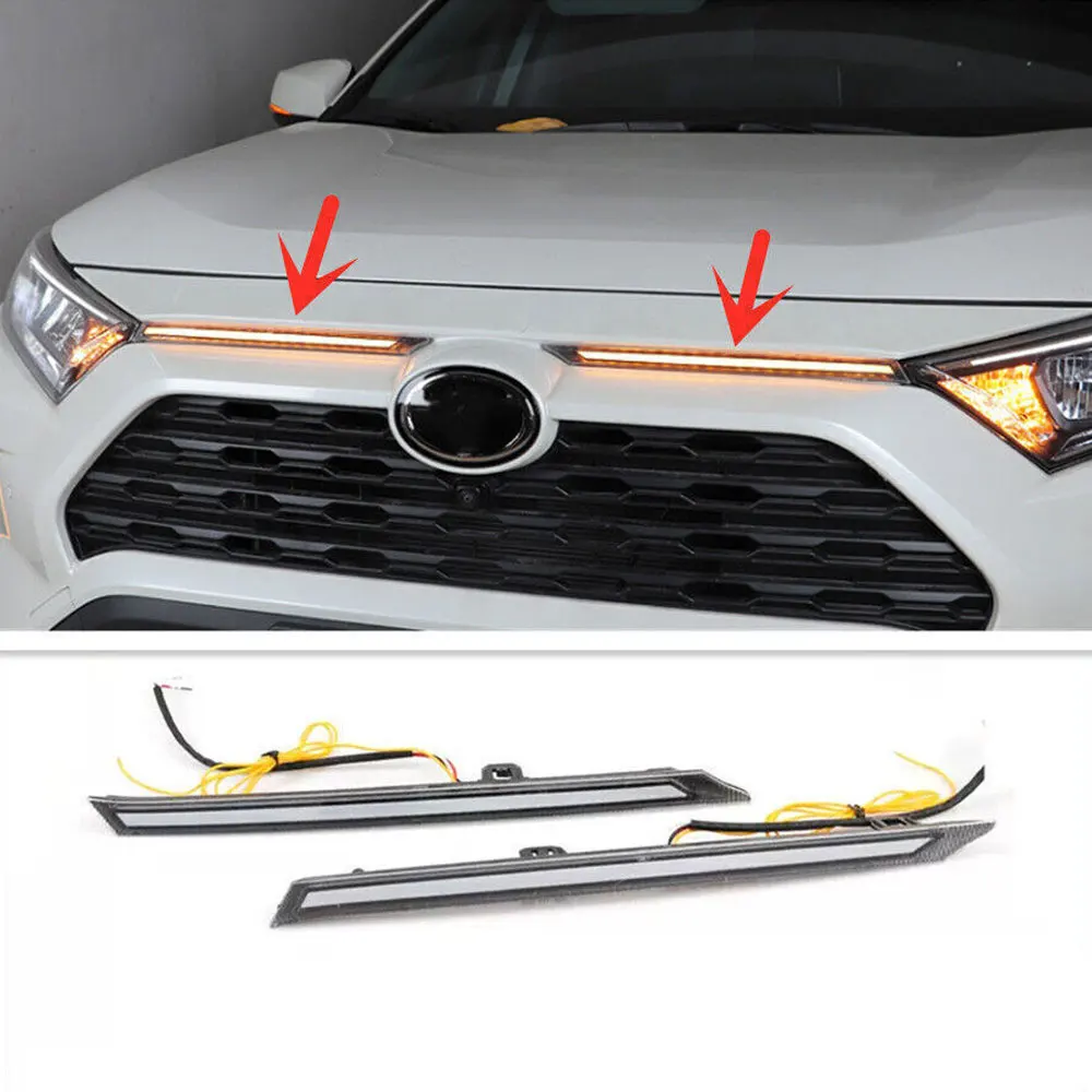 Фото Для RAV4 2019-2023 светодиодный DLR дневные ходовые огни/указатели поворота 2X №3