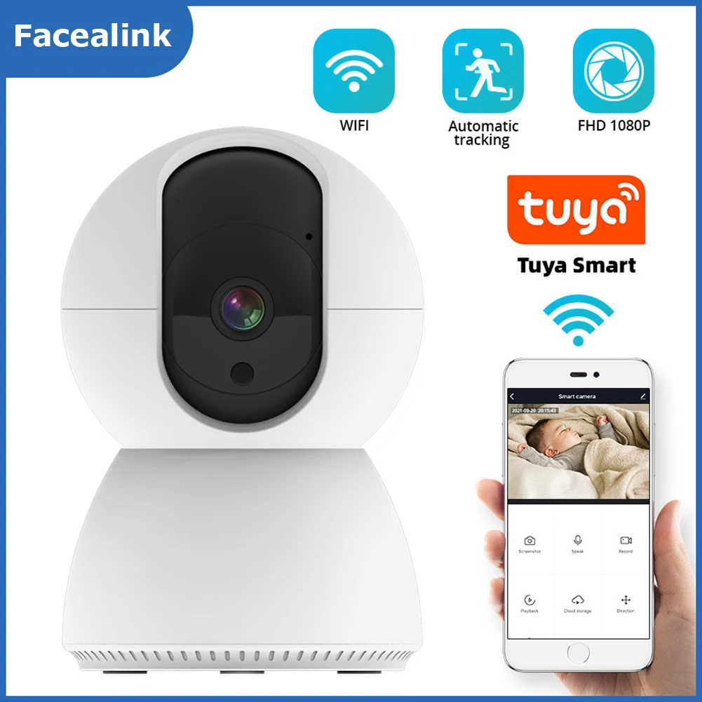 Facealink 5Ghz 2.4Ghz Dual-Band 1080P WiFi Wireless Auto Tracking Baby Monitor PTZ Security Surveillance CCTV Mini Pet Camera