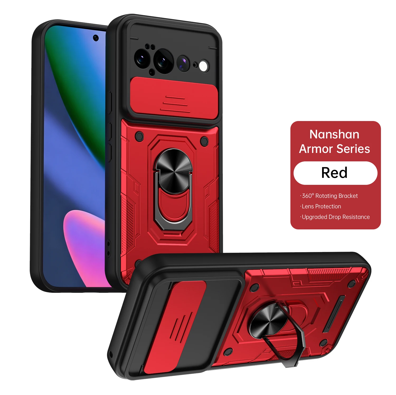 Ultimate Shockproof Magnetic Phone Case with Camera Lens Protection & Ring Holder