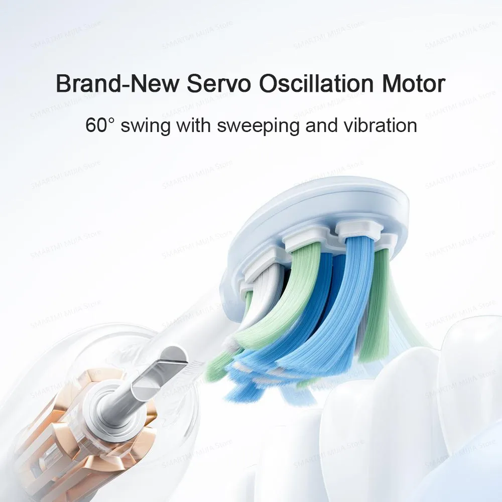 מברשת שיניים חשמלית MIJIA Smart Servo-Oscillation Pro, עמידה למים בתקן IPX8 ועם נעילת נסיעות, חיי סוללה של 180 יום, שליטה באמצעות אפליקציה