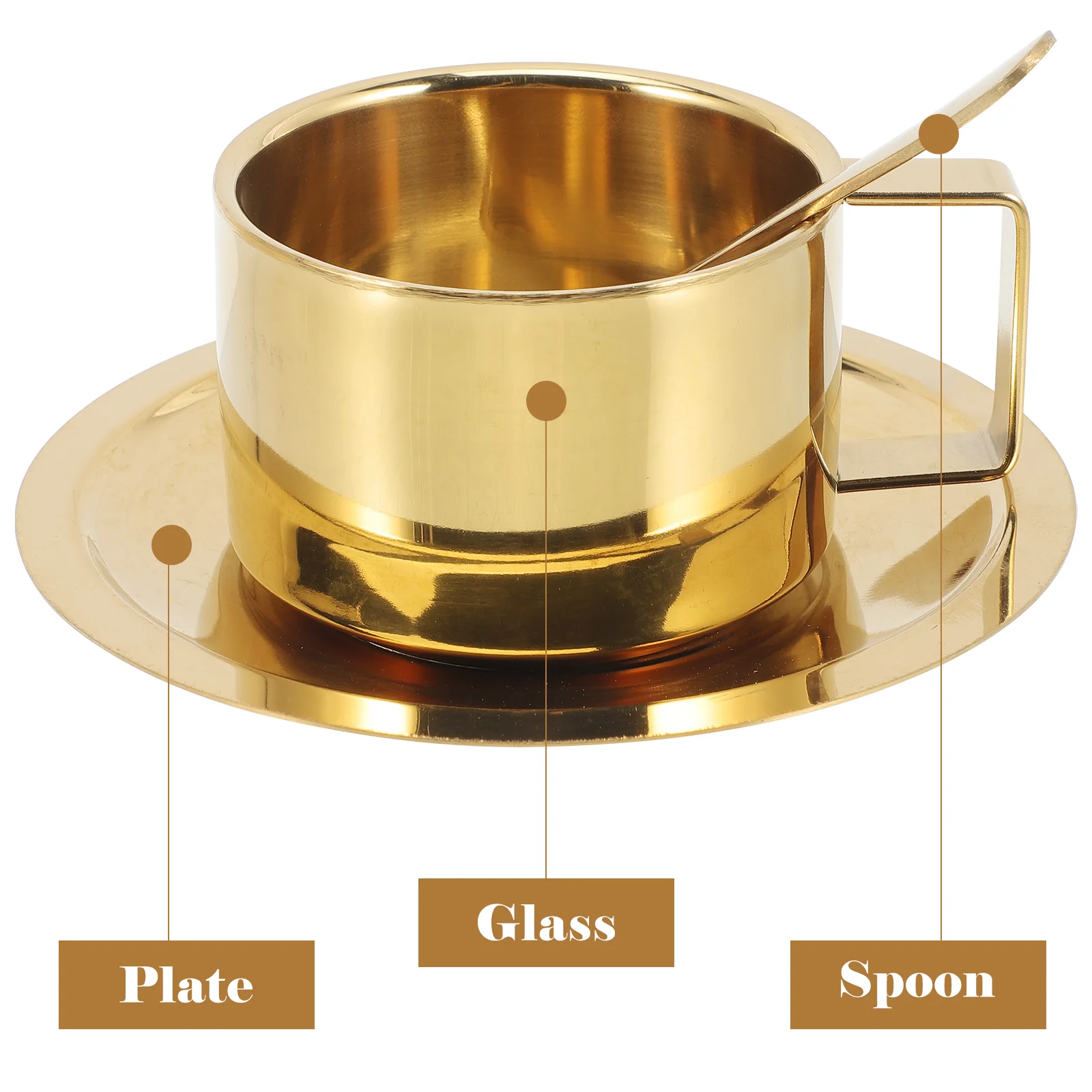 Stainless Steel Coffee Mug Cup for Home Office Household Metal Toddlers Milk Cups