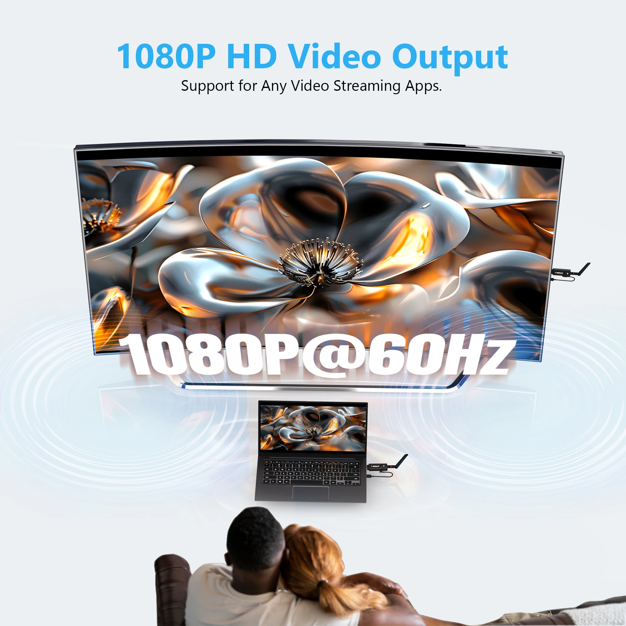 Wireless HDMI Video Transmitter and Receiver 200M Mini Extender Support 1TX to 2