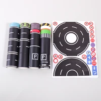 Cartoon Road Track Washi Tape Set: Racing Theme Black Road Stickers Set for DIY Car Game Decoration, Party Supplies,Gift 1