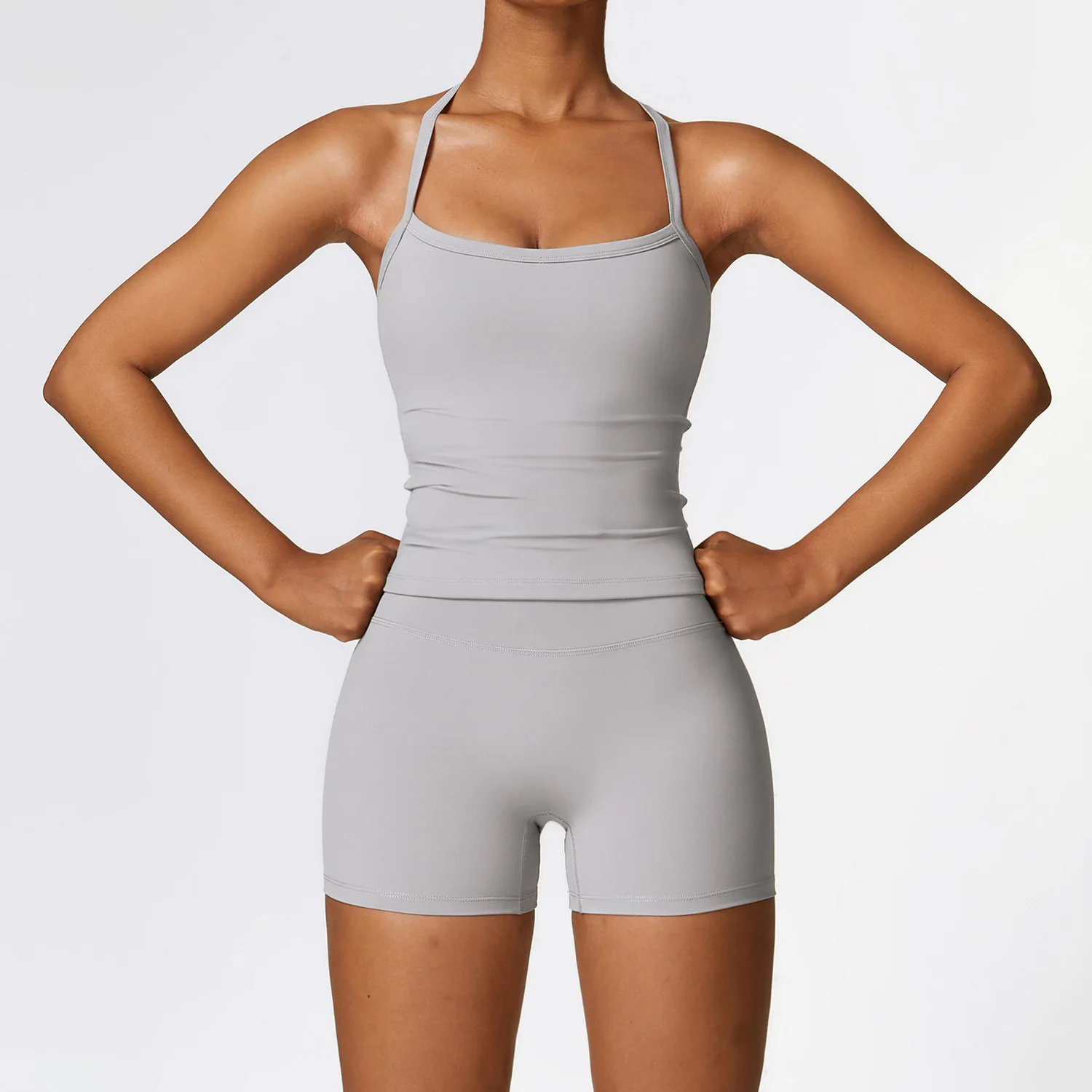 Women's 2-Piece Yoga Set: Long Sleeve Crop Top & High Waist Leggings Fitness Ensemble