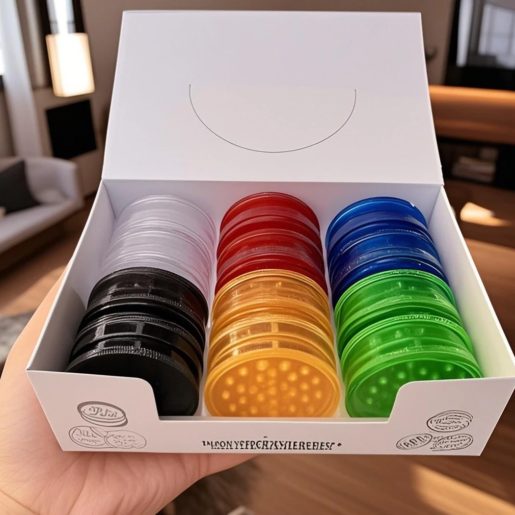 12 Pcs/Pack Dia:60MM 3 Layers Plastic Manual Spice Grinder Pepper Mill Spice Crusher Hand Muller Mixed Color