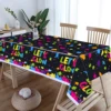 Let's Glow In The Dark Party Decorations Disposable Tablecloth Neon Party Tablecloths Glow Table Covers Birthday Party Supplies 2