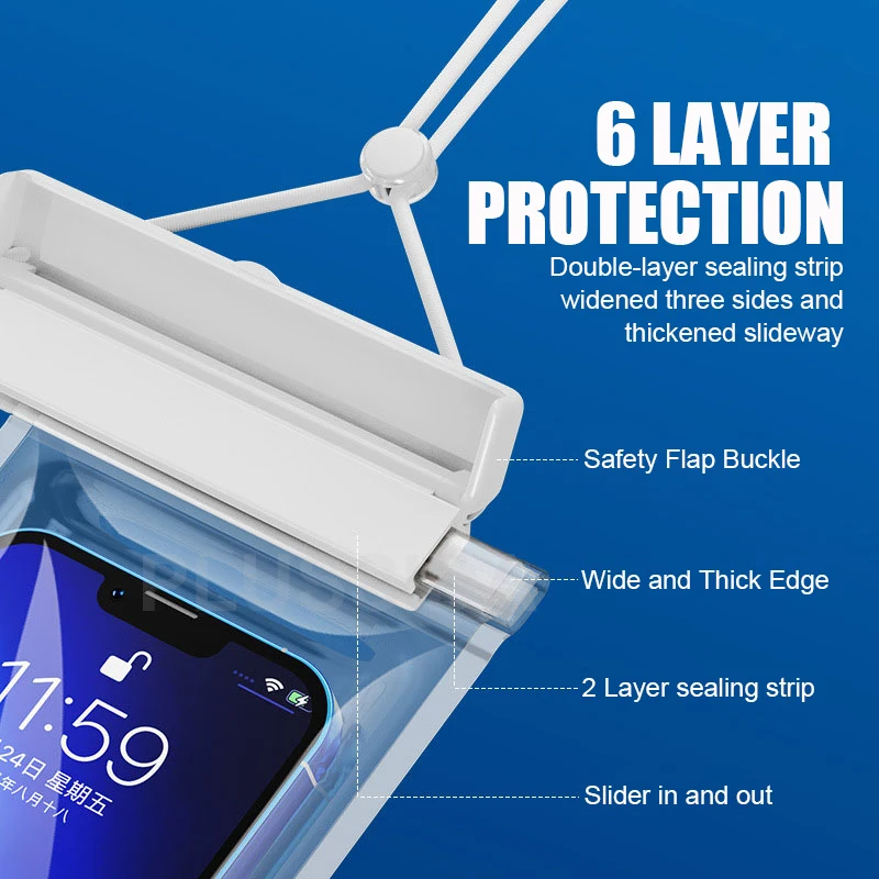 High-Durability IP68 Universal Waterproof Phone Case – Ultra Protective Water Proof Bag Cover