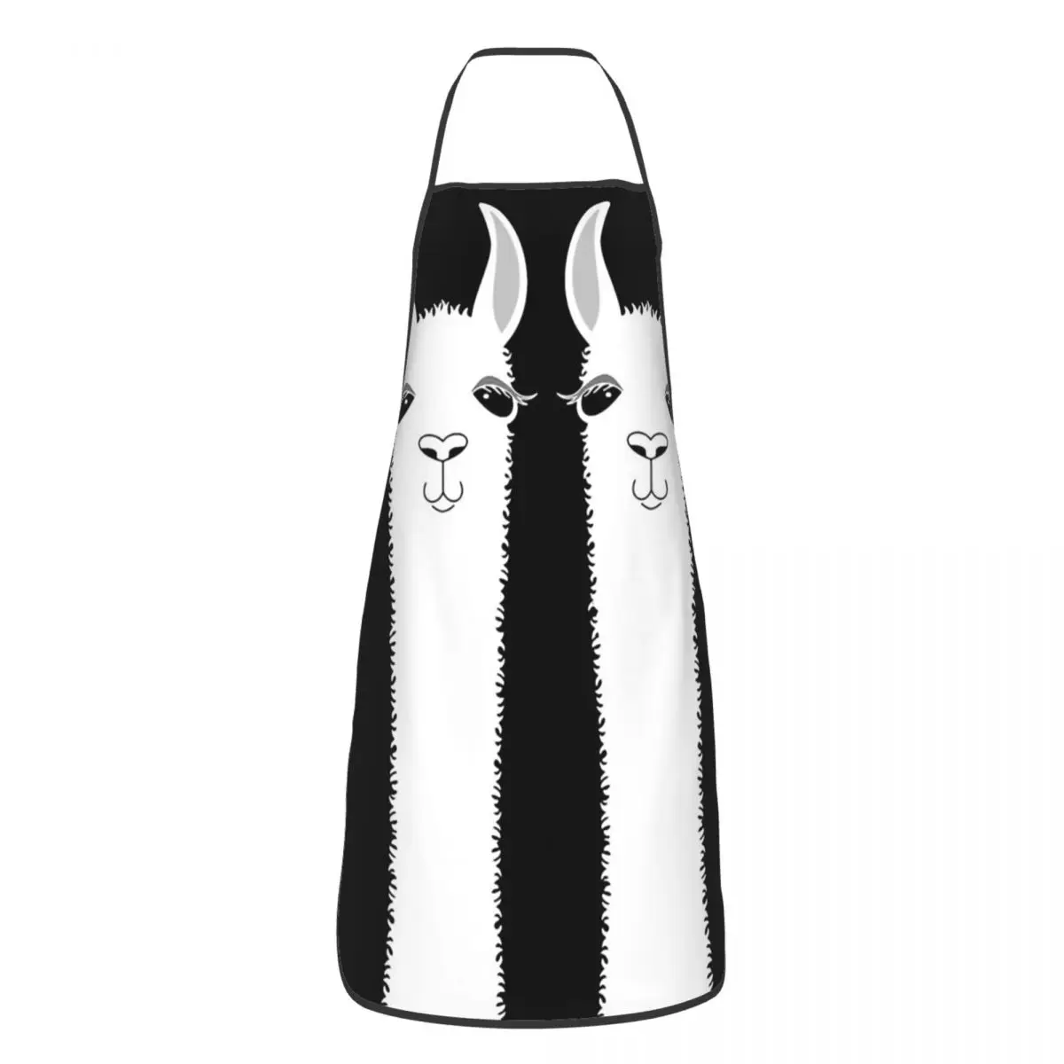 Унисекс, модный портрет ламы, классический черный фартук для женщин и мужчин, шеф-повара, кухня, кухня, выпечка, лама, портретная живопись