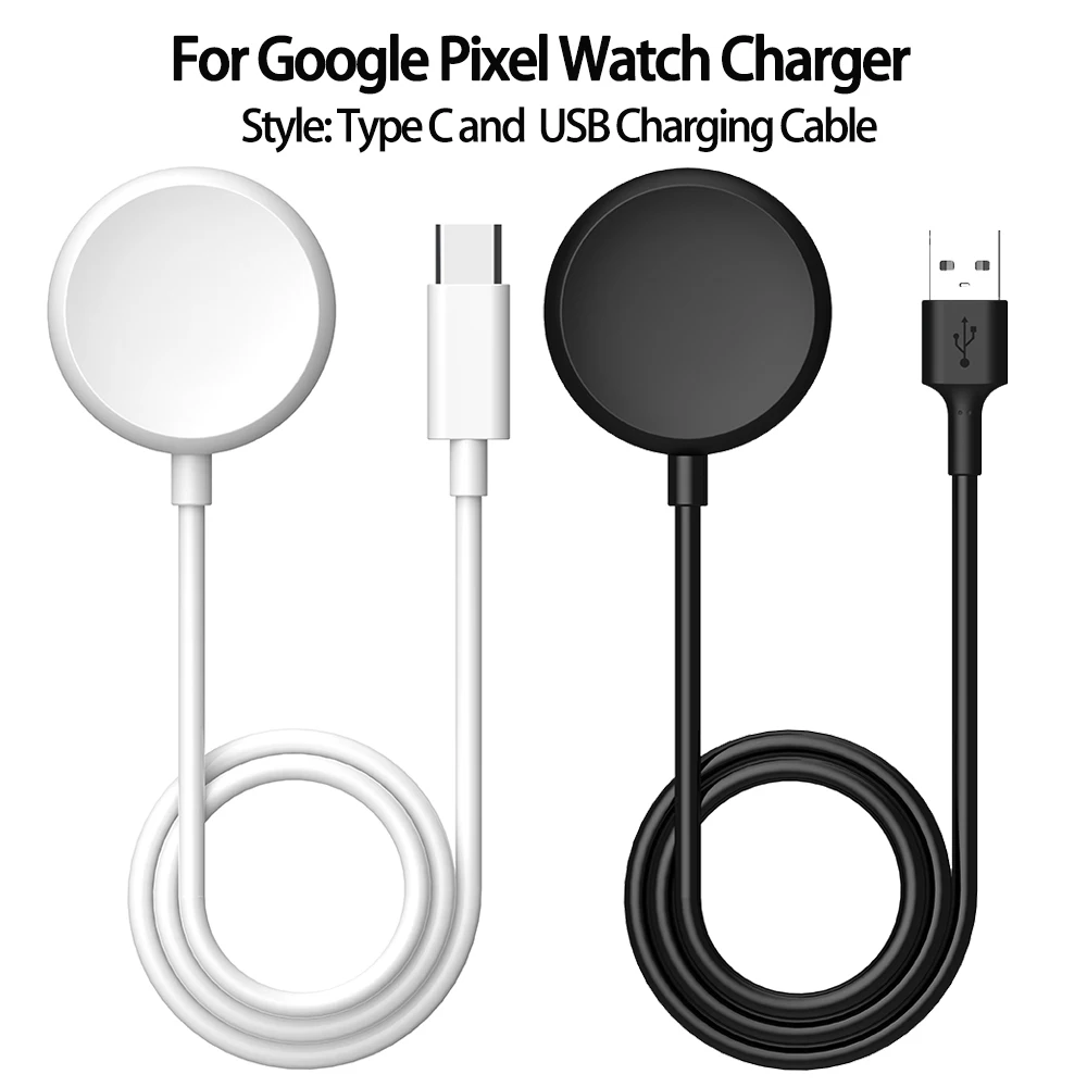 Pixel Watch充電器 充電ケーブル 1m(USB-A, 若けれ 黒)