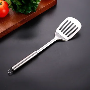 1PC Stainless Steel Slotted Turner Kitchen Cooking Spatula Saute Steak Burger Butter Tool Kitchen Utensils Cookware
