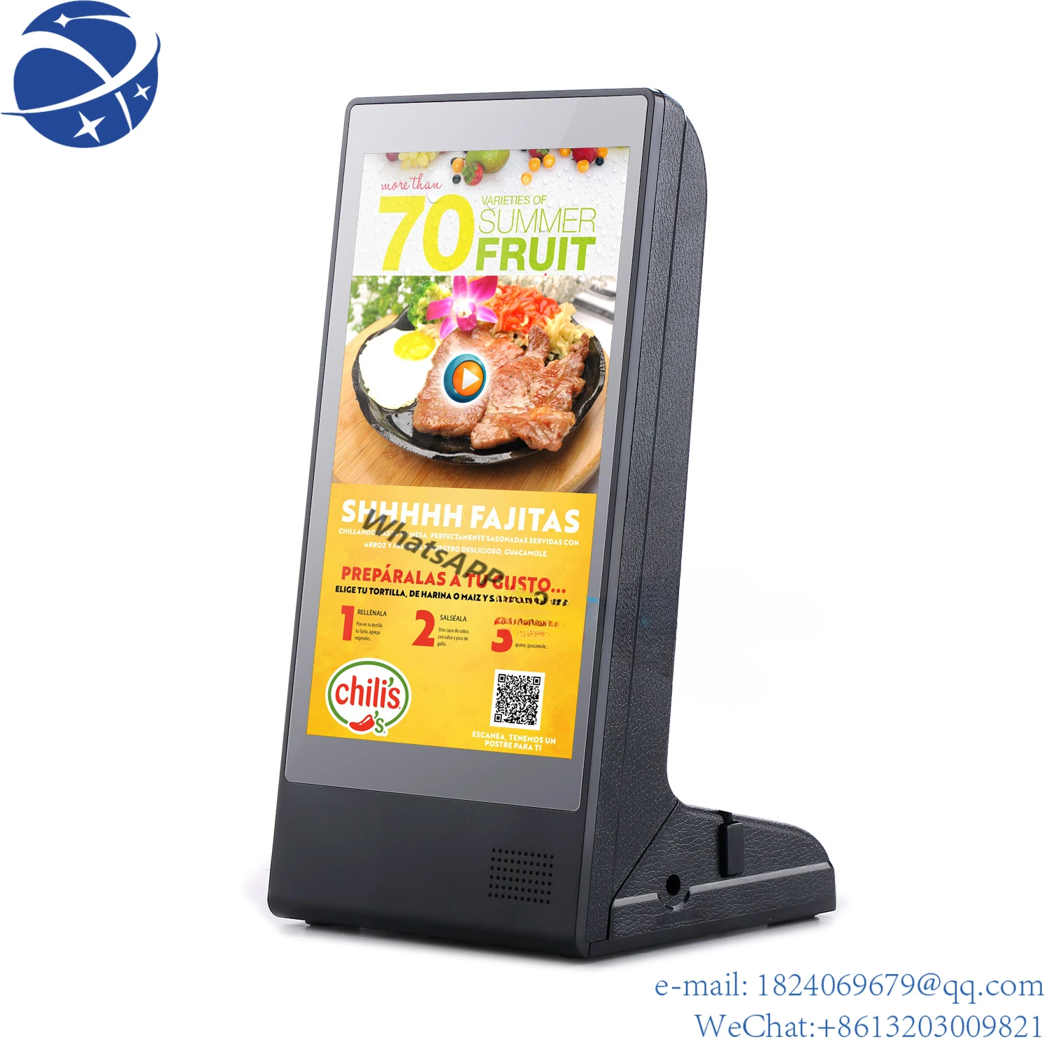 

YUN YIFYD-898 L Shape Restaurant Bar Smart Small LCD Android WiFi Remotely CMS Portable Table Digital Menu Advertising Display