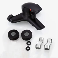 1PC สีดําทองเหลืองห้องน้ําก๊อกน้ําก๊อกน้ําก๊อกน้ําแตะติดผนังห้องน้ําก๊อกน้ําอ่างอาบน้ํา 1