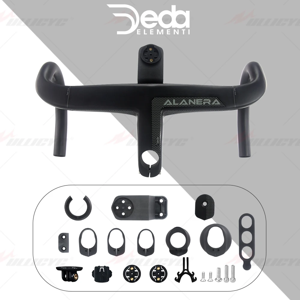 

DEDA ALAENRA Carbon Road 360mm 380mm Integrated Handlebar 28.6mm Carbon Handlebars With Bike Comput Holder 70mm stem