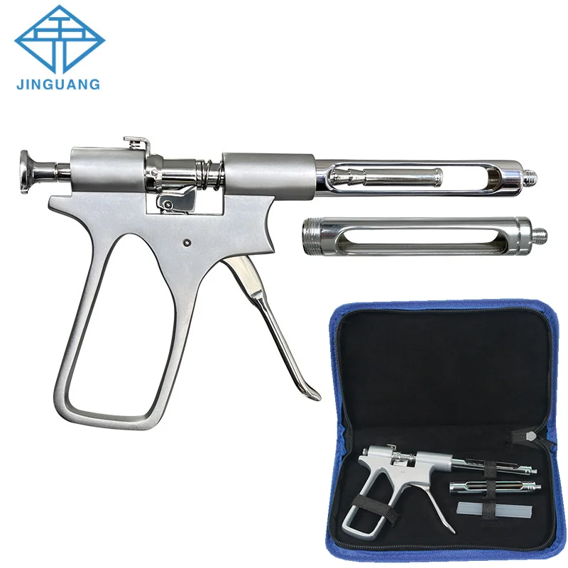 1Pcs Dental Gun Syringe Stainless Steel Quantitative Press Type Syringe ...