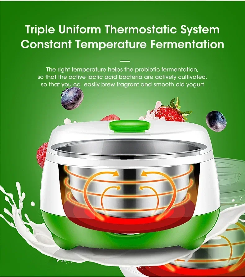 Description Picture 6 of item1L Yogurt Maker Mini Automatic Yogurt Machine Household DIY Yogurt Tools Kitchen Appliances StainlessSteelTank Appliances Yogurt