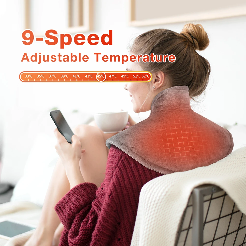 Neck and Back Massager Electric Heating Pad Physiotherapy Shawl Shoulder Warmer Massage Mat 4 Timing Home Office Thermal Blanket 3