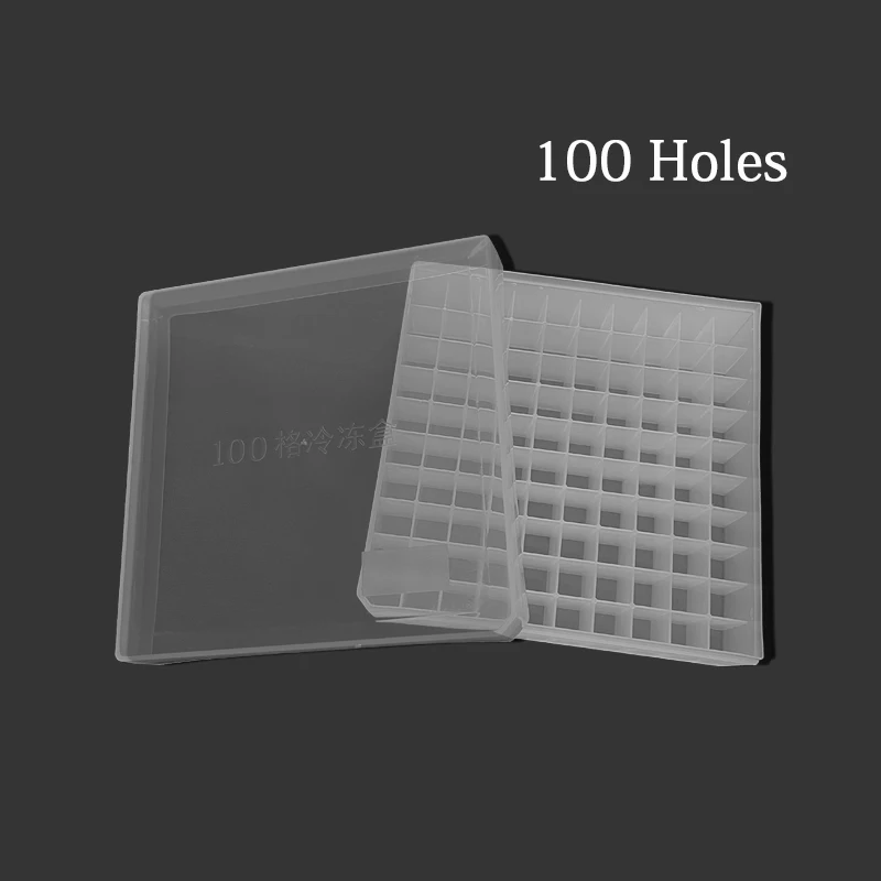 lab Plastic Freezer Box For 1.5ml/2ml Freezing Tube Lab Experiment Box 100 Holes cell freezing container