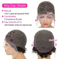 Perruque coupe lutin Transparent dentelle avant perruque de cheveux humains court crépus bouclés Bob perruques brésilien vague d'eau perruques de cheveux humains pour les femmes 5