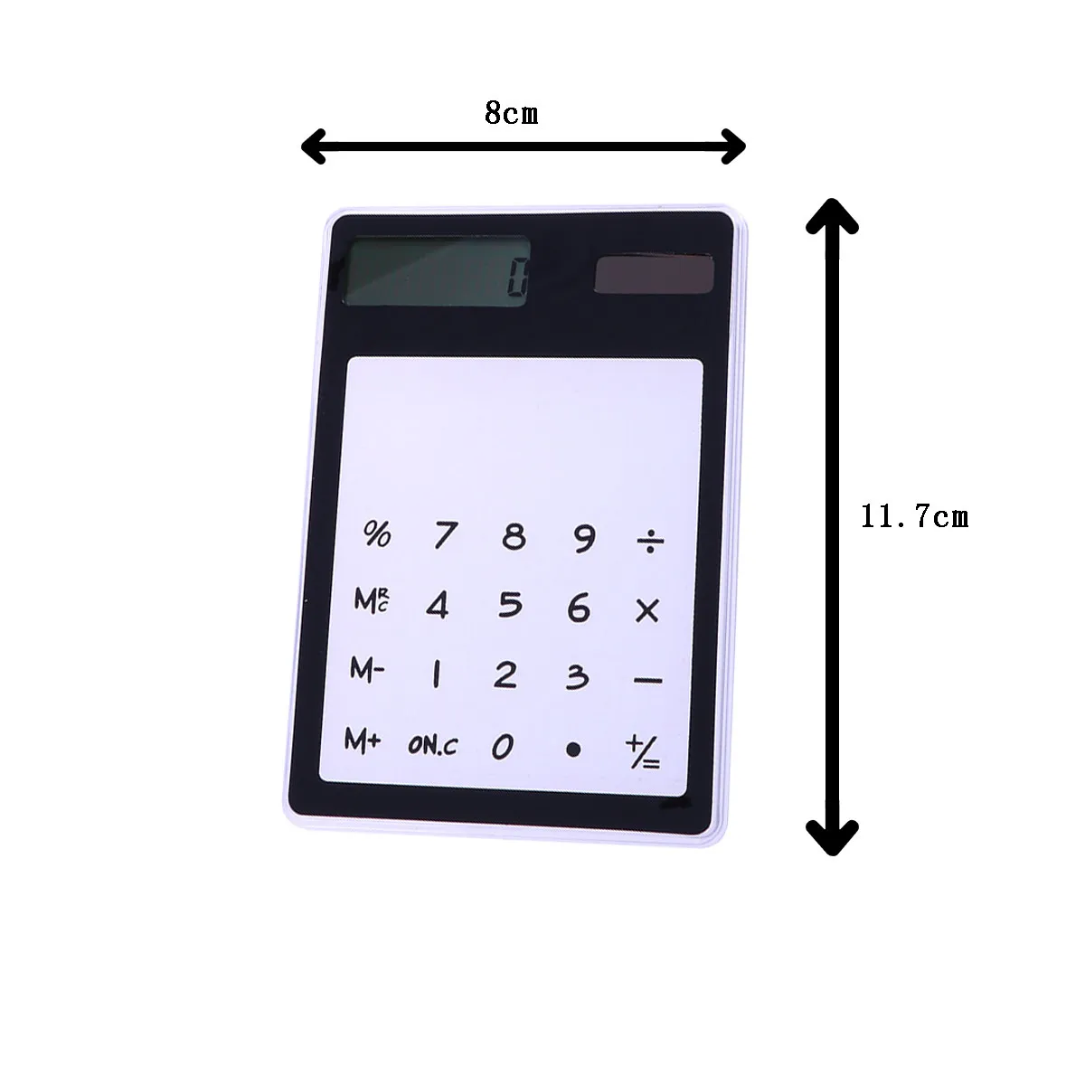 태양열 계산기 투명 터치 패널 블랙 컴팩트 경량 휴대용 완벽한 학교 사무용품 터치 스크린