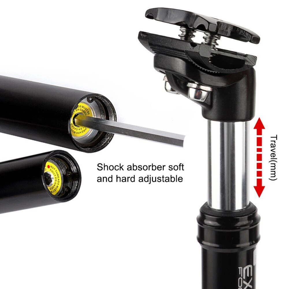 

High Quality Bike Seatpost Seat Tube Black KSP-630 MTB Bicycle Suspension Shock Absorber 27.2x350mm 31.6x350MM