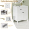 60" Modern White Bathroom Vanity Set With Double Vanities (Separate), Double Ceramic Sinks, Adjustable Shelf, Soft Close Doors A 5