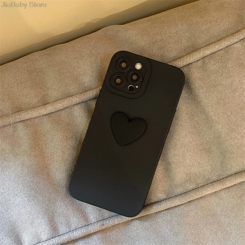 Mobilskal i flytande silikon med glitterhjärta för iphone_voghion.com