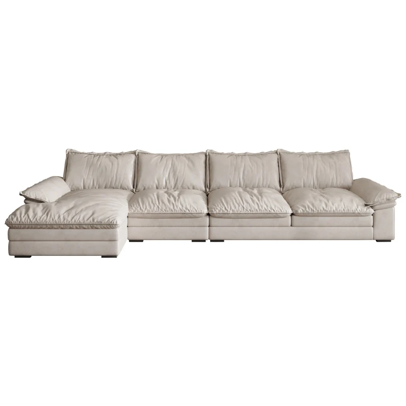 

Technology sofa light luxury modern minimalist fabric Italian minimalist down living room L-shaped Guifei corner cloth sofa