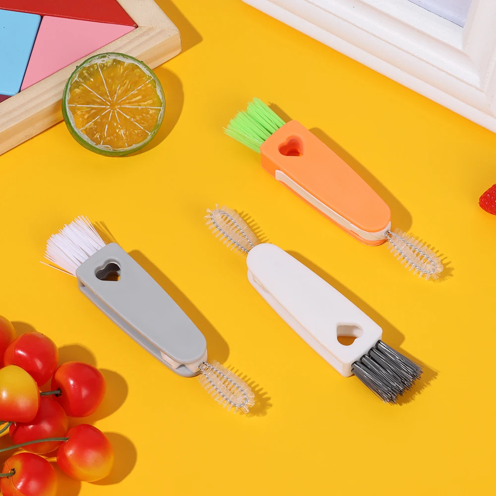 1 Pcs Multifunctional Mini Cup Lid Cleaning Brush Lunch Box Rubber Ring Milk Bottle Cleaner Cup Cover Groove Gap Cleaning Tool