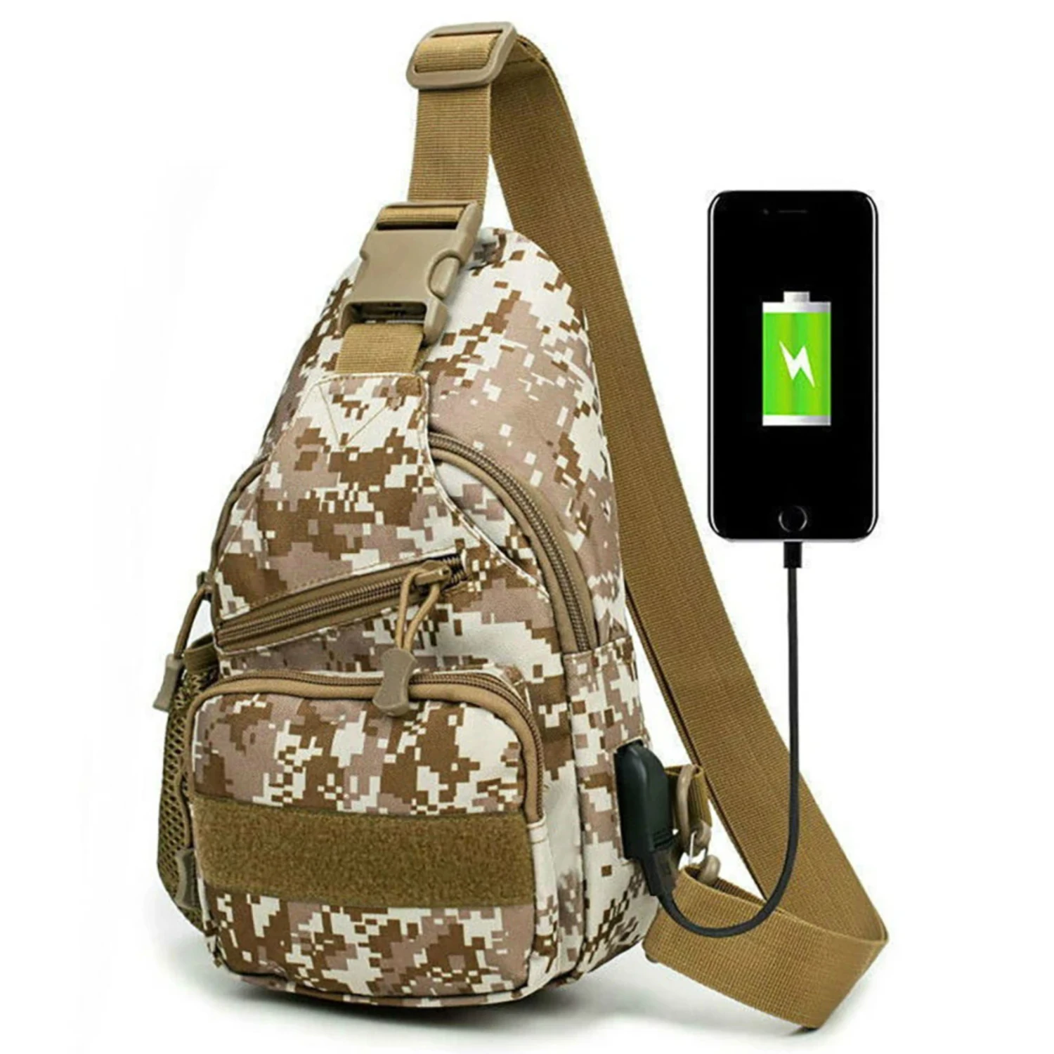 Multifunctional Men's Outdoor Tactical Sports Portable Fishing Climbing Multi-Purpose Crossbody Fishing