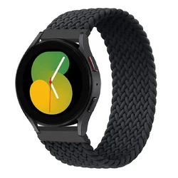 Braided Solo Loop Smartwatch Strap - Elegant and Durable Bracelet Band - 165 (Black)