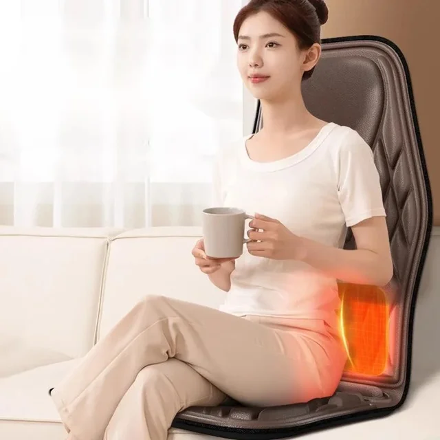 Electric Neck Massager Pillow With Airbag Kneading Vibration Heating Therapy For Home Car Seat Cushion Back Pain Relief