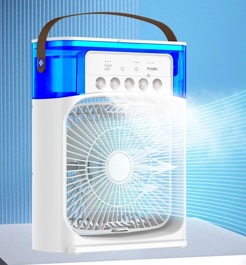 3SpeedFanPortableHumidifierFanAIrConditionerHouseholdSmallAirCoolerHydrocooling