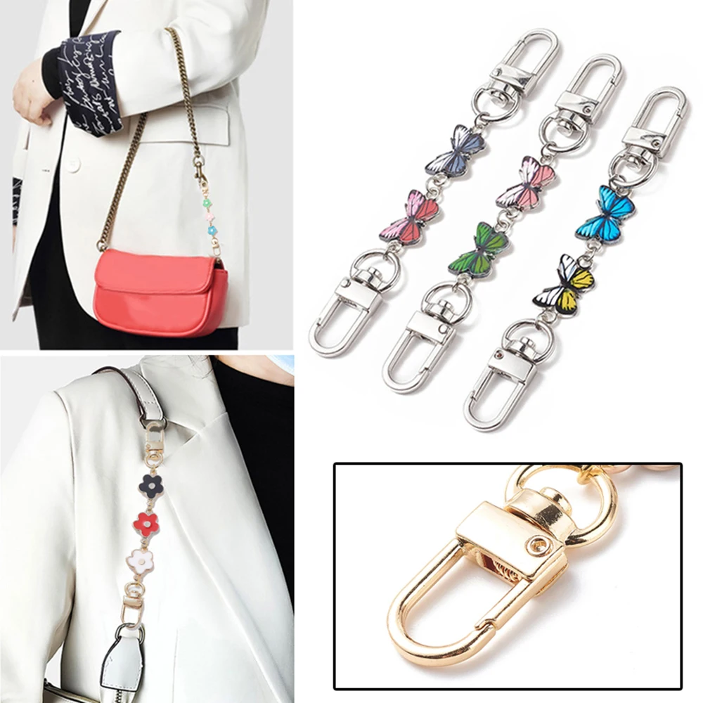 

1Pcs Butterfly Shape Bag Extension Hanging Chain Replacement Purse Clutch Handbag Extender Strap Bag Accessories Random Color