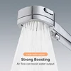 Musurjoy Bathroom Booster Shower Head, 3 Mode Adjustable Spray, Bathroom Shower System Handheld Shower Head, Silver Shower Head 2