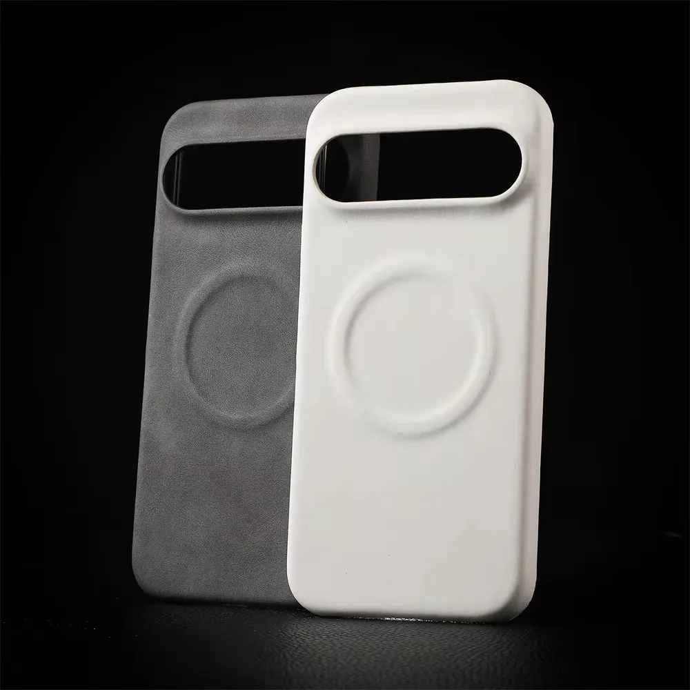 Luxury Sheepskin Leather Magnetic Phone Case - Shockproof Business Matte Hard Solid Cover