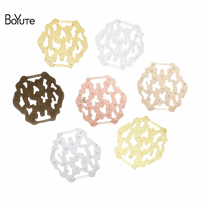 

BoYuTe (50 Pieces/Lot) 33*31MM Metal Brass Stamping Filigree Findings Diy Hand Made Jewelry Materials Wholesale