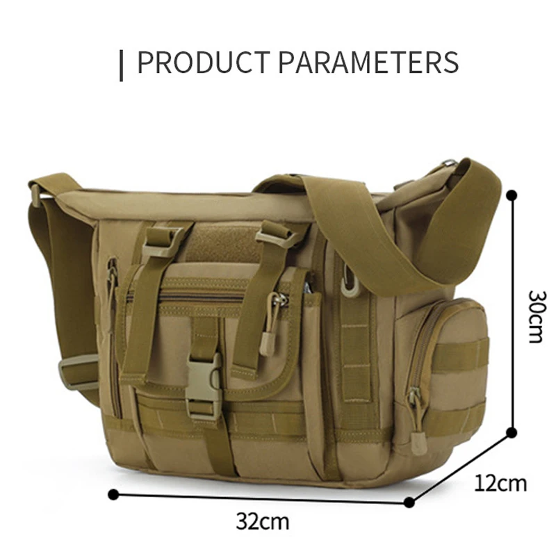 Men Camouflage Shoulder Bag Tactical Fishing Camping Tote Trekking