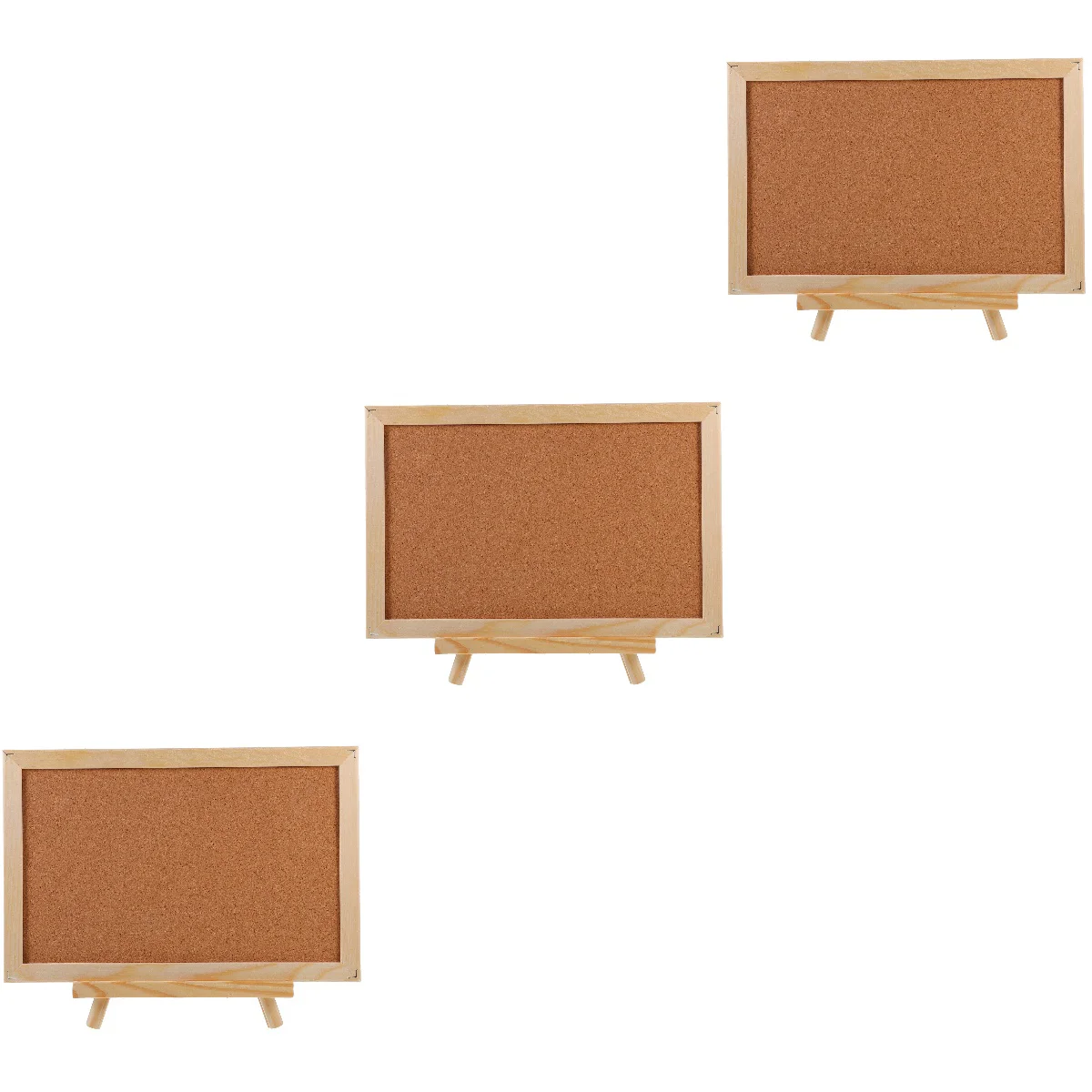 

3 PCS Wooden Frame Message Board Framed Cork Photo Home Display Hanging Stitch Bulletin Pine