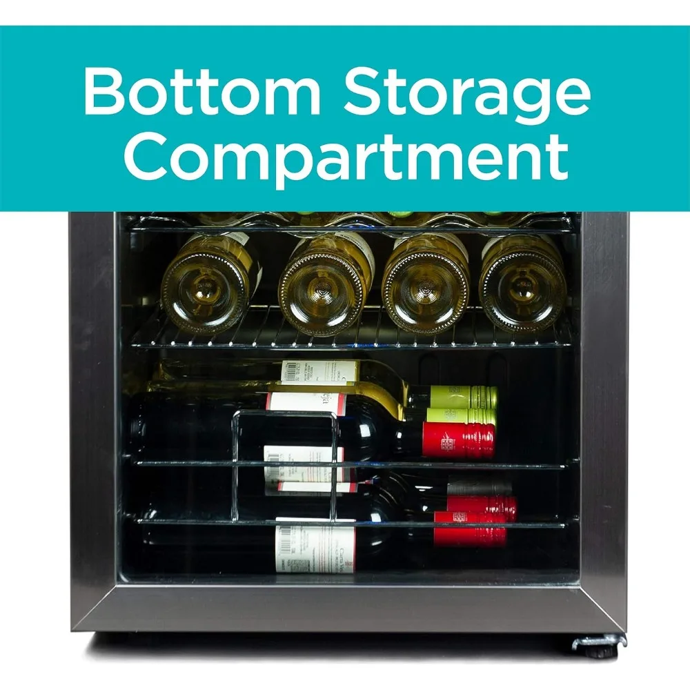 26 Bottle Wine Fridge with Interior Light and Mechanical Temperature Control, Compressor Cooling Wine Cooler Refrigerator