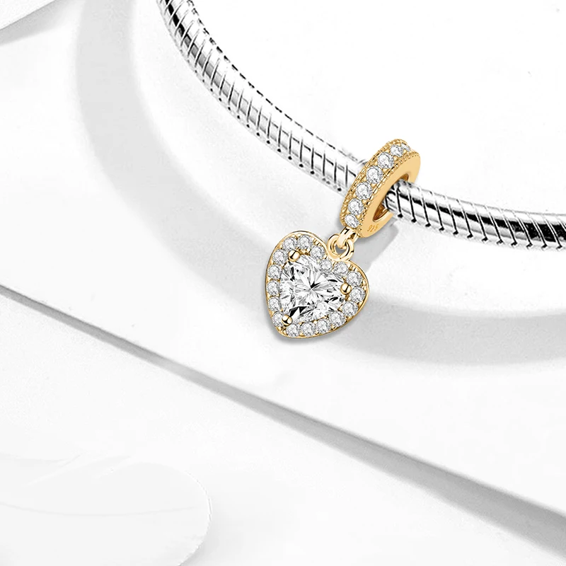 MyGiftHome 925 Sterling Silver Love Heart Charms