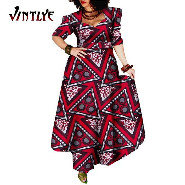 African Style Dresses for Women Elegant Evening Gowns African Party Dress Maxi Ankara Floral Printed Robe Africaine Femme WY092 6