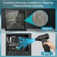 Refroidisseur d'air portable Turbo électrique à grande vitesse 160000   Moteur sans brosse de ventilateur de poussière violent puissant rechargeable de RPM 4
