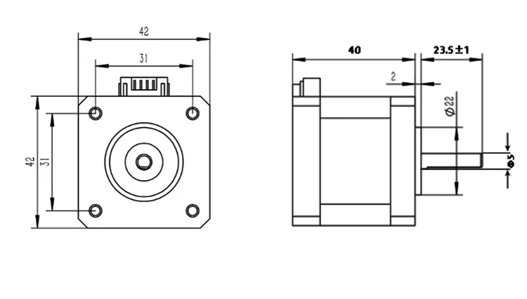 hanpose motor deslizante nema17 para impressora 3d 42 05